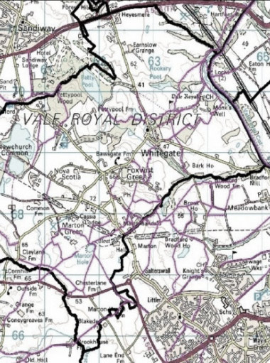 Map of Whitegate and Marton Parish