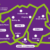 Map of zones and towns for the itravel service, outlined in green on a purple background.